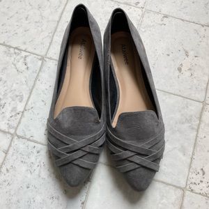 Women’s gray flat dress shoes. NEVER WORN. Size 10